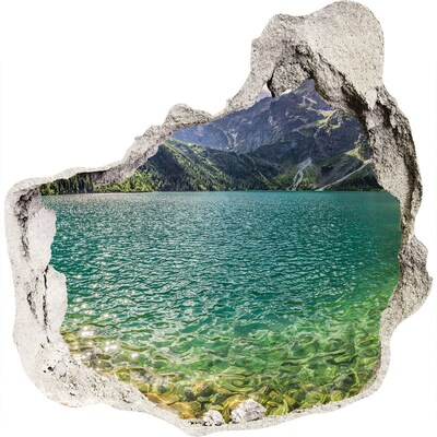 Nálepka 3D diera na stenu Jazero v horách