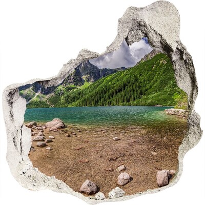 Nálepka 3D diera Jazero v horách