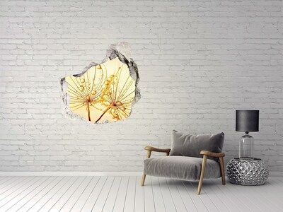 Samolepiaca diera nálepka betón Zlaté kvety v betóne