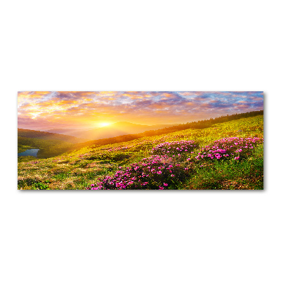 Foto obraz akrylové sklo Západ slnka hory