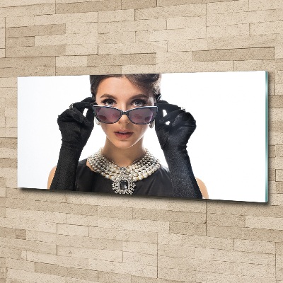 Foto obraz akrylové sklo Žena s okuliarmi