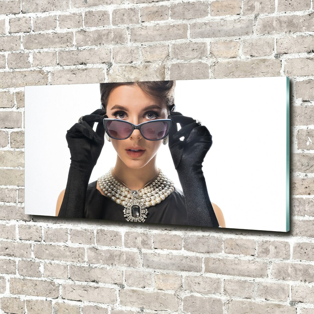 Foto obraz akrylové sklo Žena s okuliarmi