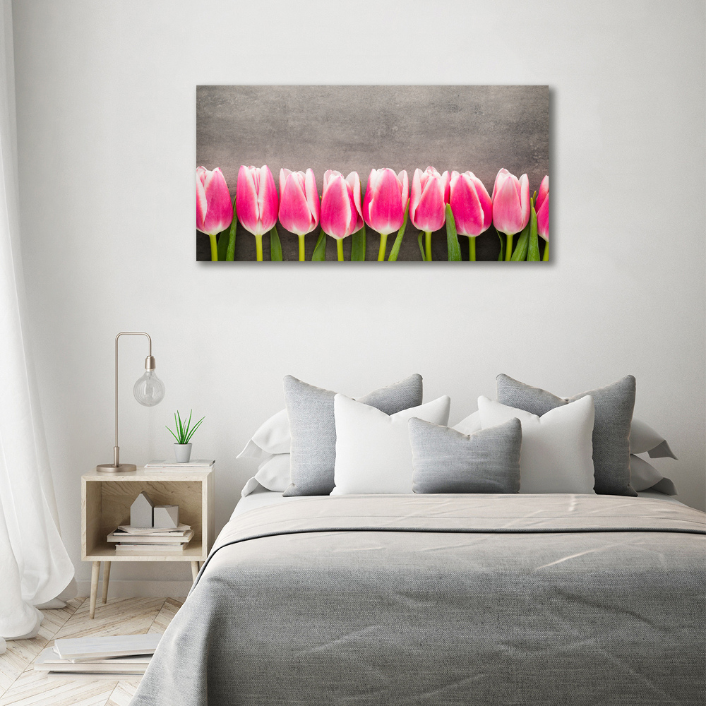 Foto obraz akrylový na stenu Ružové tulipány