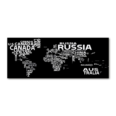 Foto obraz akrylové sklo Mapa sveta nápisy