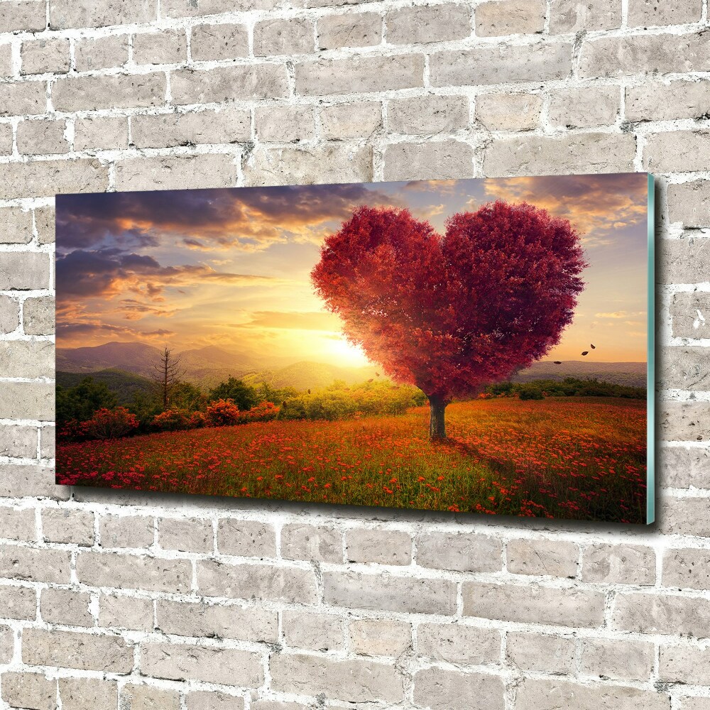 Foto obraz akrylový na stenu Strom pole srdce