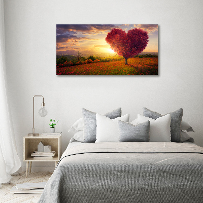 Foto obraz akrylový na stenu Strom pole srdce