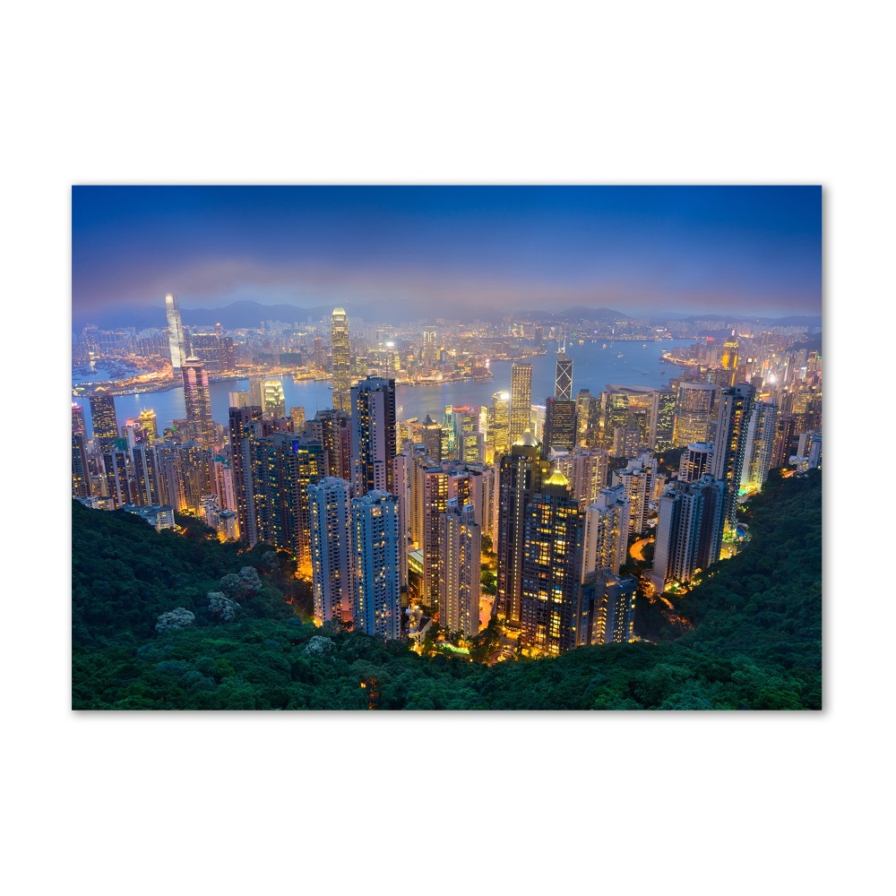 Foto obraz akryl do obývačky Nočné Hongkong