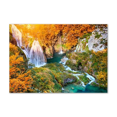 Foto obraz akrylový Vodopád jeseň