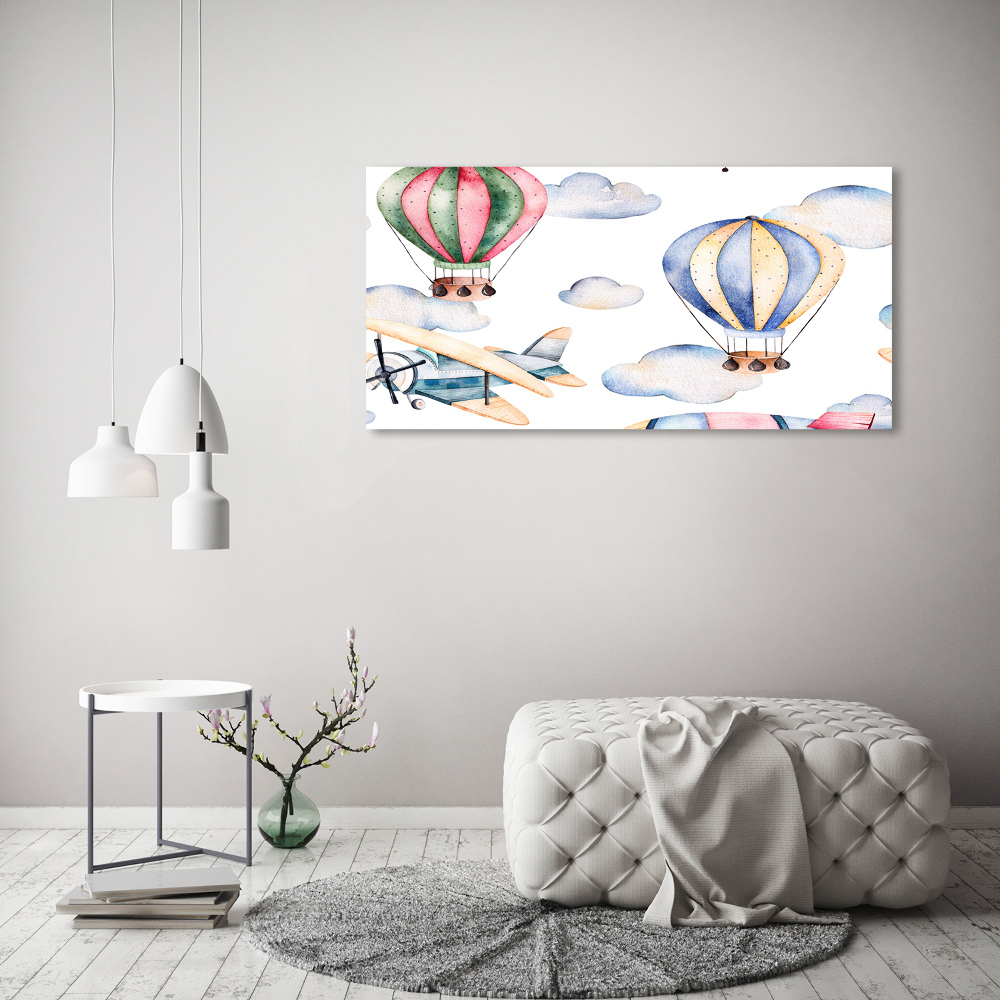 Foto obraz akrylový na stenu Lietadlá a balóny