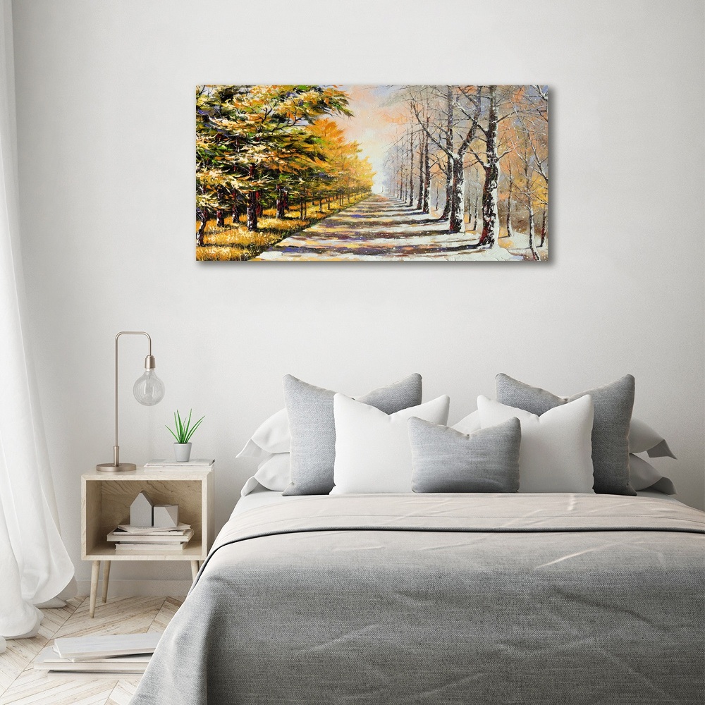 Foto obraz akrylový na stenu Jeseň vs zima