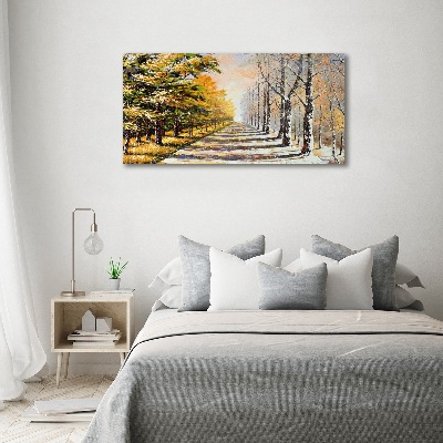 Foto obraz akrylový na stenu Jeseň vs zima