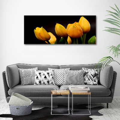 Foto obraz akrylový do obývačky Žlté tulipány