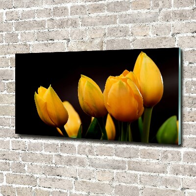 Foto obraz akrylový do obývačky Žlté tulipány
