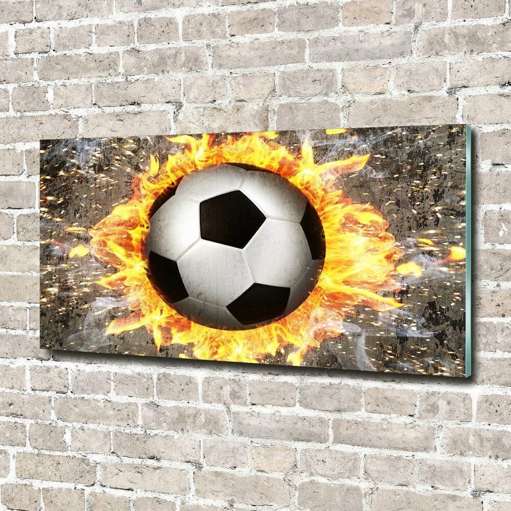 Foto obraz akrylový do obývačky Horiaca futbalová lopta