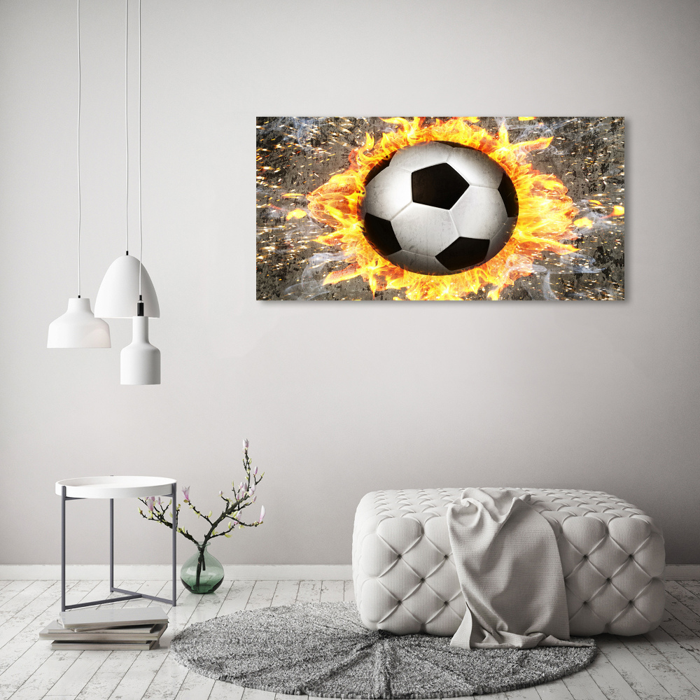 Foto obraz akrylový do obývačky Horiaca futbalová lopta