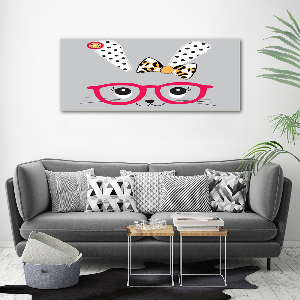Foto obraz akryl do obývačky Králik v okuliaroch