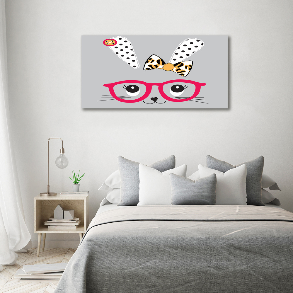 Foto obraz akryl do obývačky Králik v okuliaroch
