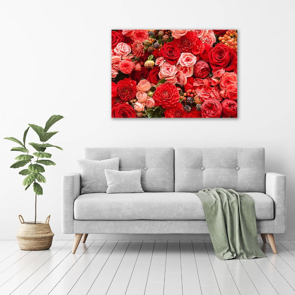 Moderný akrylový fotoobraz Červené kvety