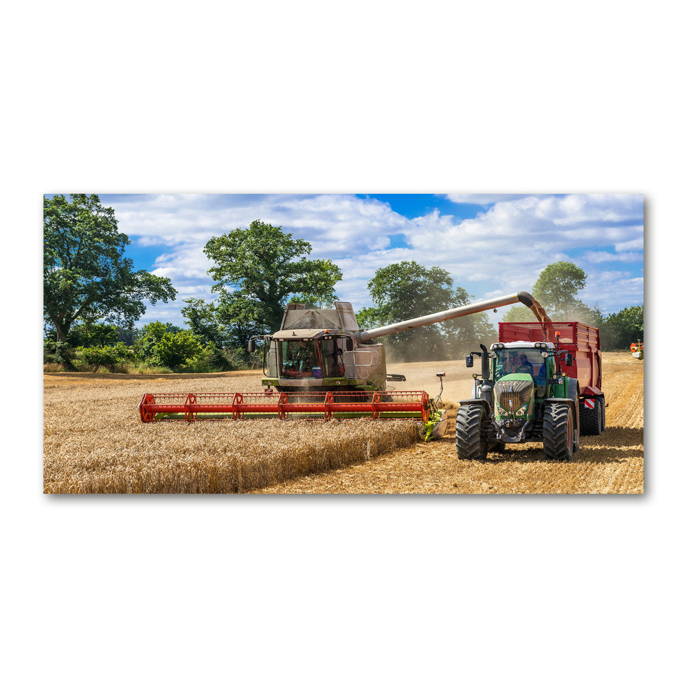 Foto obraz akrylový na stenu Kombajn a traktor