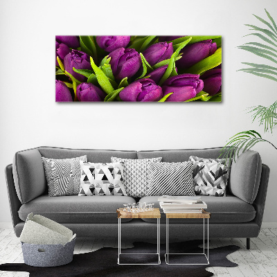 Foto obraz akryl do obývačky Fialové tulipány
