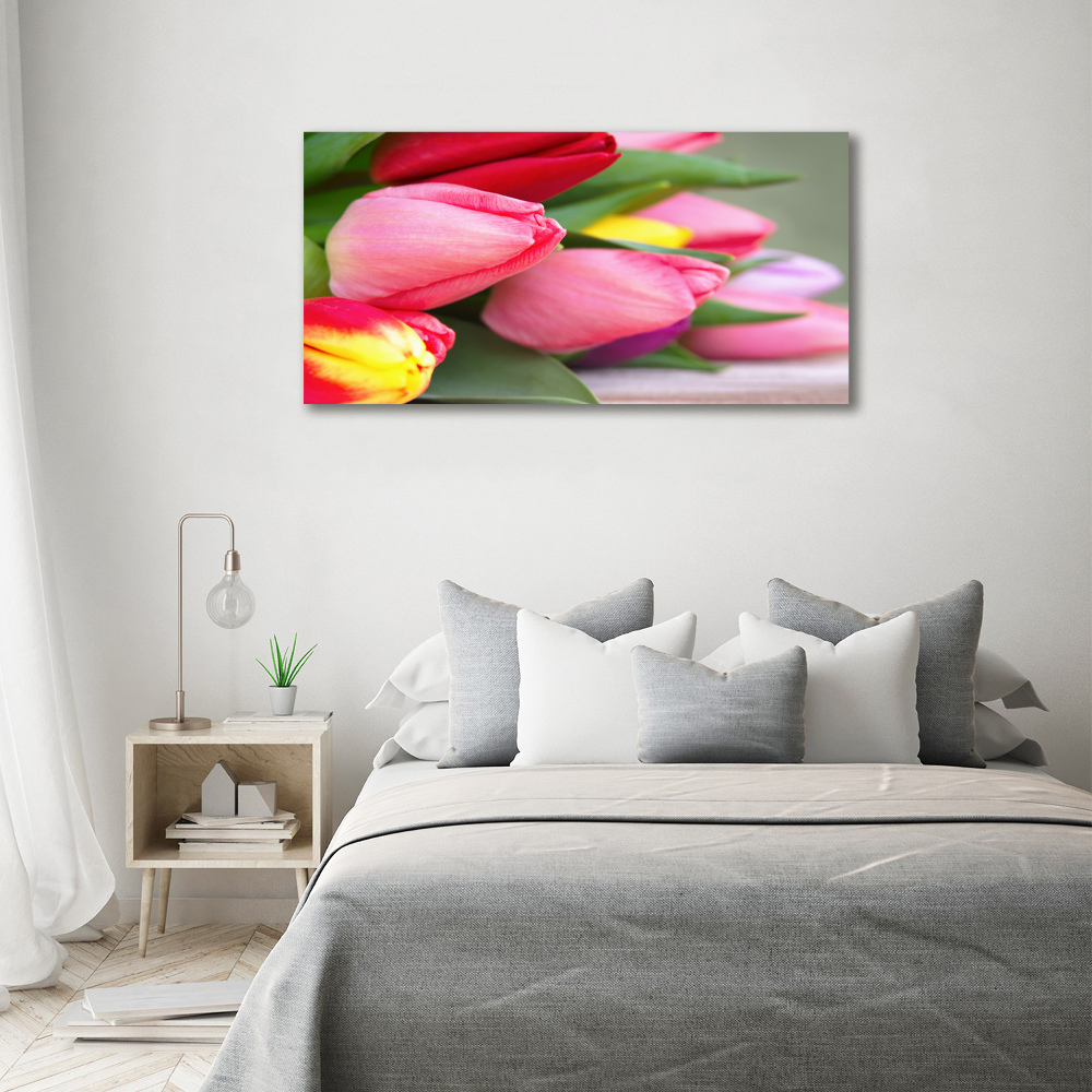 Foto obraz akrylový Farebné tulipány