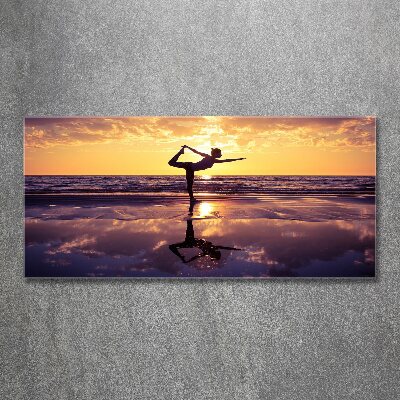 Foto obraz akryl do obývačky Joga na pláži
