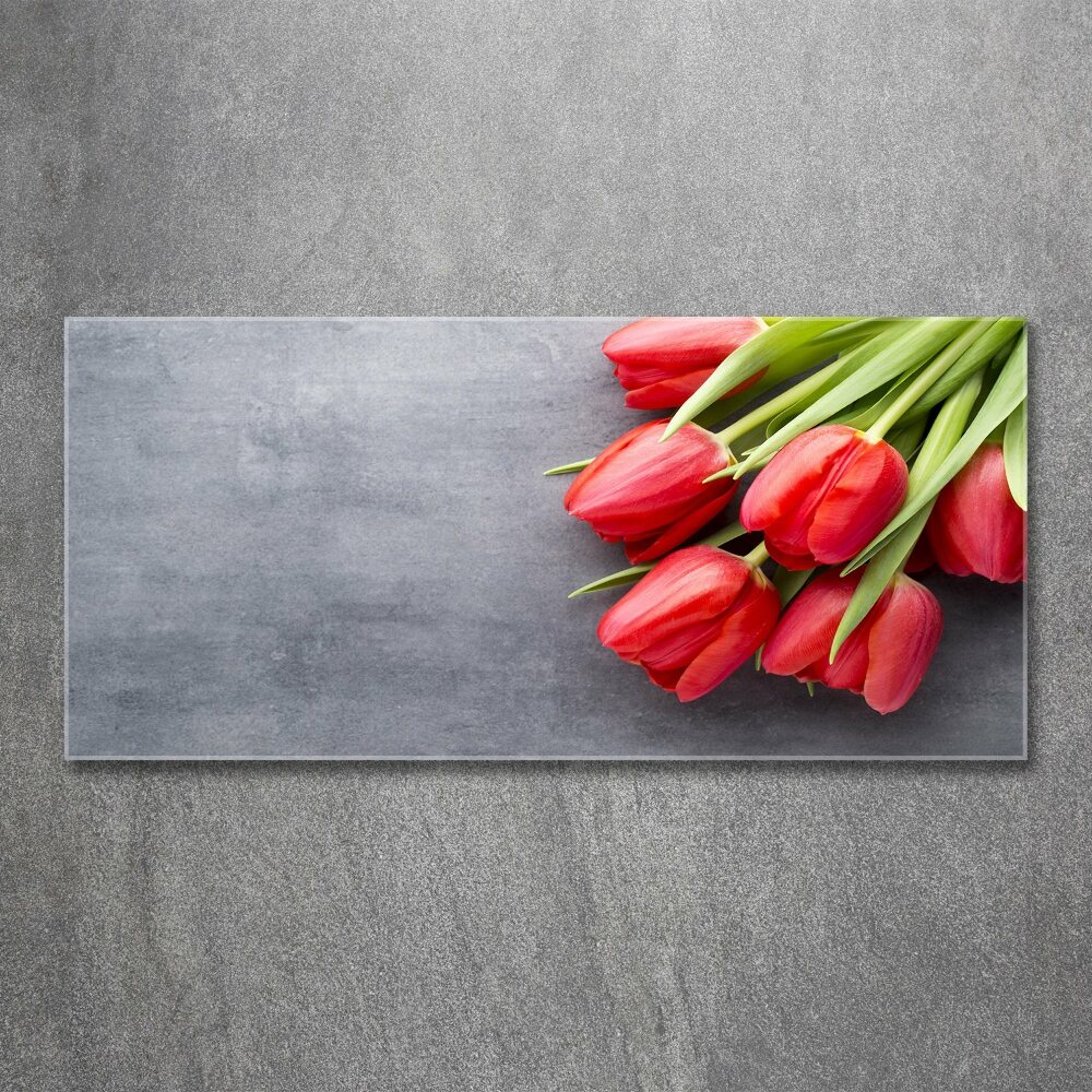 Foto obraz akrylové sklo Červené tulipány