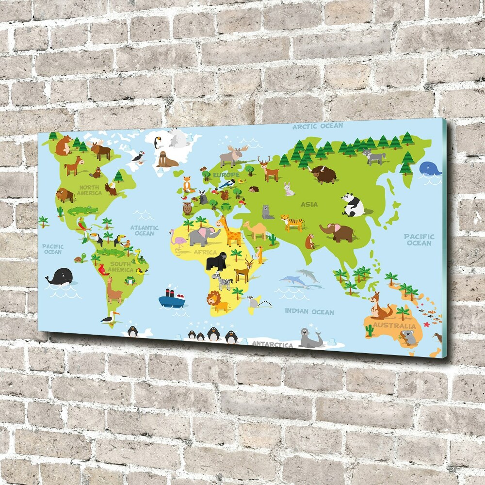 Foto obraz akrylový na stenu Mapa zvieratá