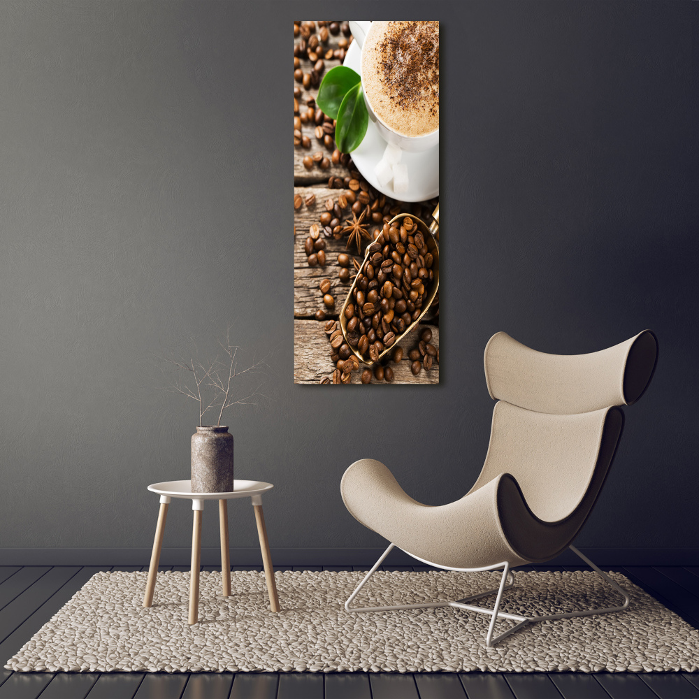 Vertikálny moderný obraz fotografie na akrylu Káva