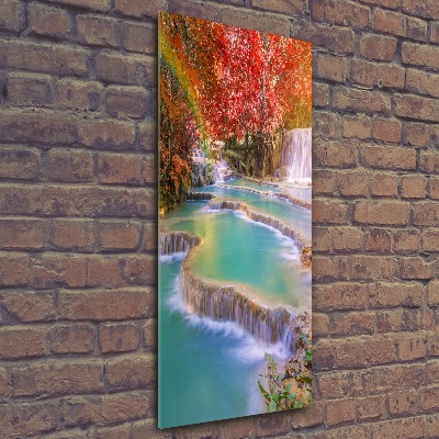 Vertikálny foto obraz akrylový Vodopád jeseň