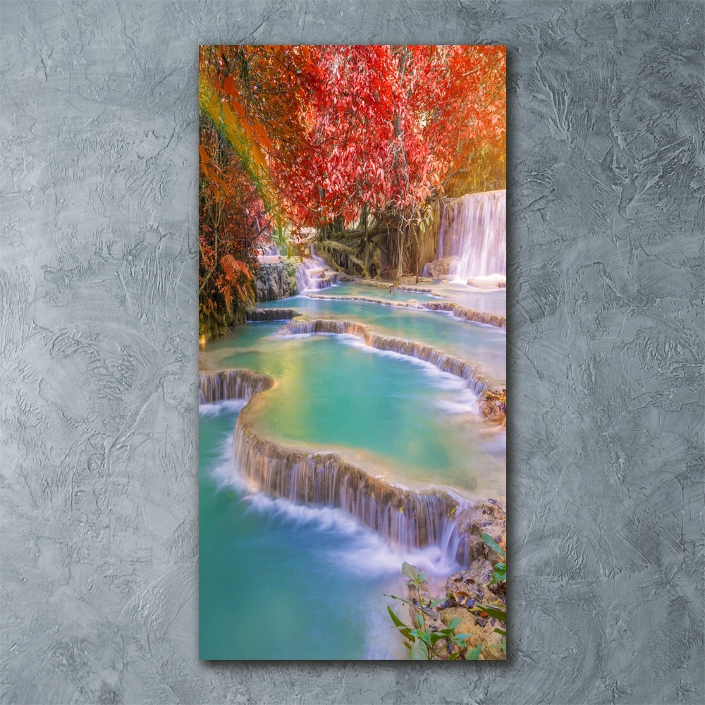Vertikálny foto obraz akrylový Vodopád jeseň