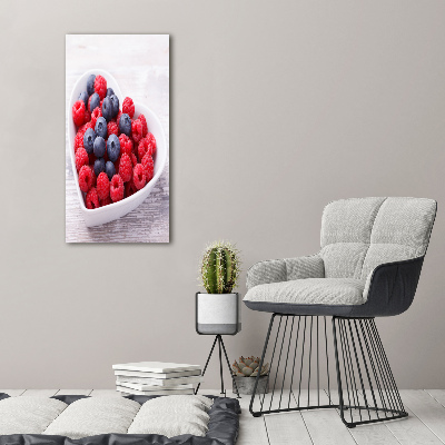 Vertikálny foto obraz akrylové sklo Malina a jahody