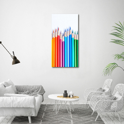 Vertikálny foto obraz akrylové sklo Farebné pastelky