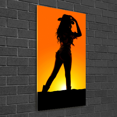 Vertikálny foto obraz akrylový Silueta kovbojky