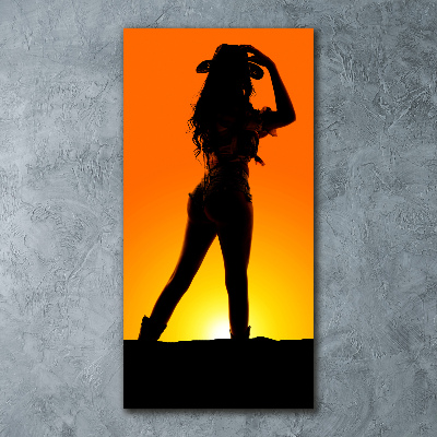 Vertikálny foto obraz akrylový Silueta kovbojky