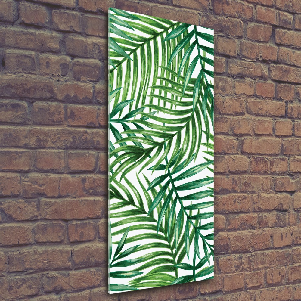 Vertikálny moderný akrylový fotoobraz Lístie palmy