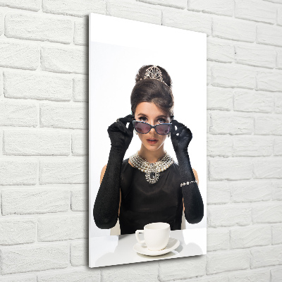 Vertikálny foto obraz akrylový Žena v okuliaroch