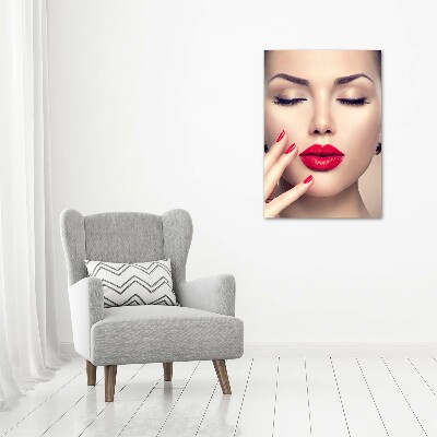Vertikálny foto obraz akrylový do obývačky Červená ústa