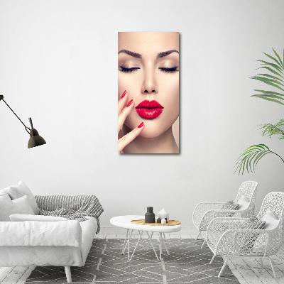 Vertikálny foto obraz akrylový do obývačky Červená ústa