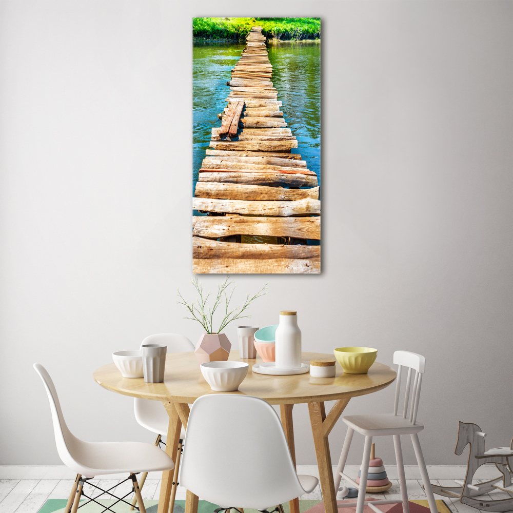 Vertikálny foto obraz akryl do obývačky Drevený most