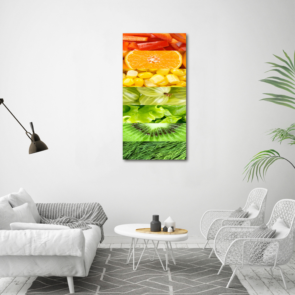 Vertikálny foto obraz akrylové sklo Ovocie a zelenina