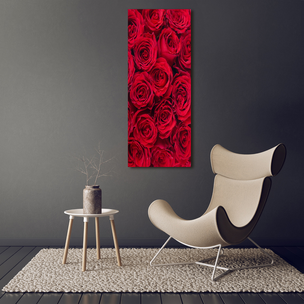 Vertikálny foto obraz akrylový do obývačky Červené ruže