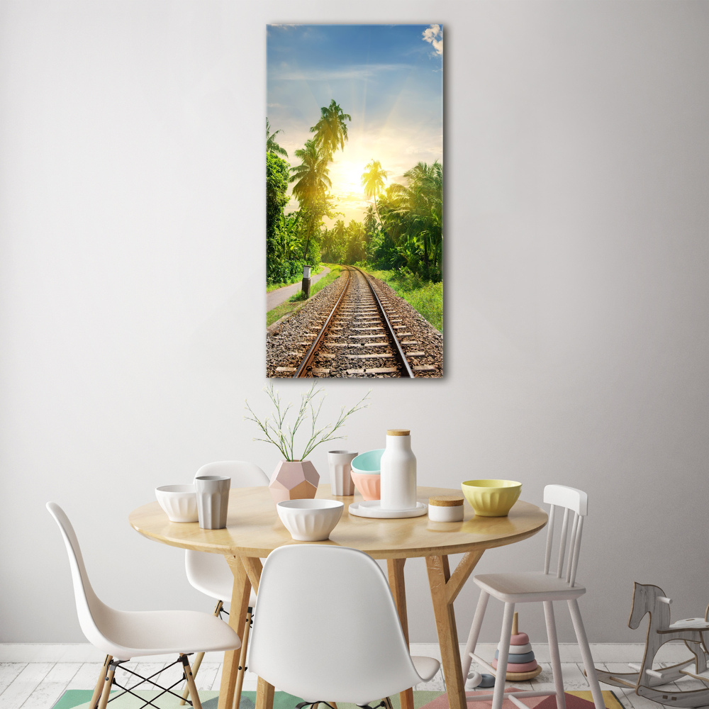Vertikálny foto obraz akrylový do obývačky Železničné koľaje
