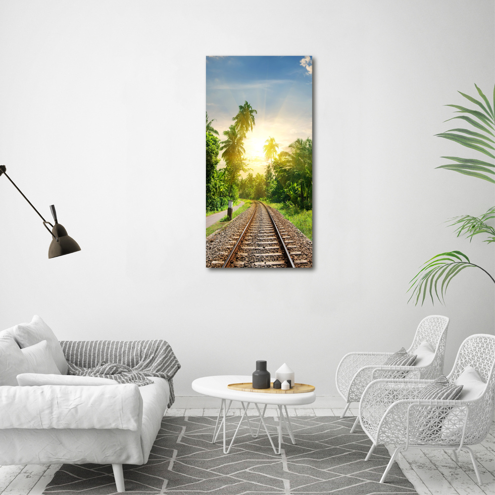 Vertikálny foto obraz akrylový do obývačky Železničné koľaje