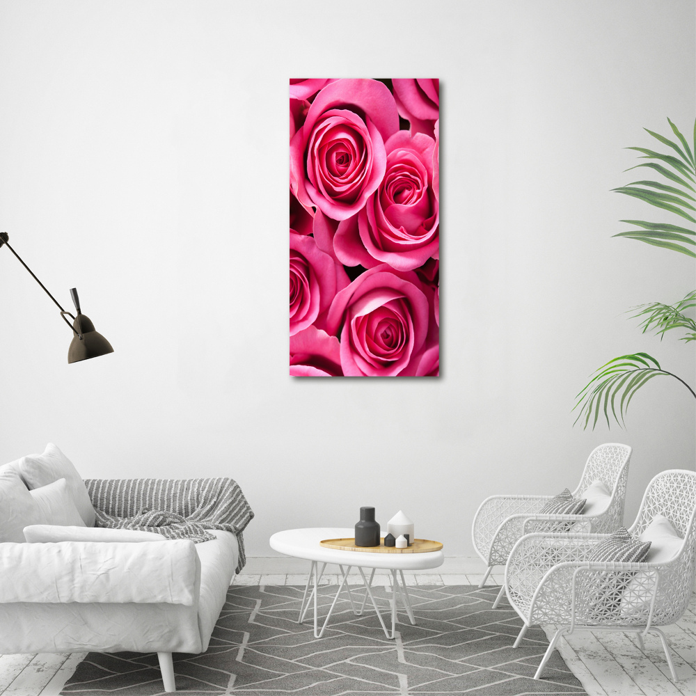 Vertikálny moderný akrylový fotoobraz Ružové ruže