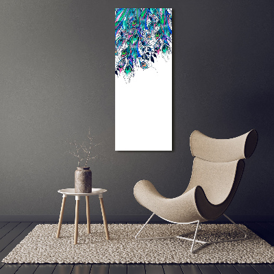 Vertikálny moderný akrylový fotoobraz Pávie perá