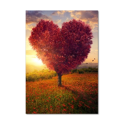 Vertikálny moderný akrylový fotoobraz Drevo srdce