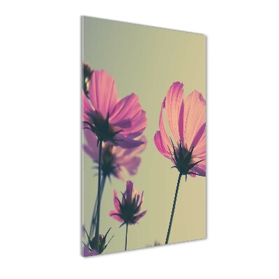 Vertikálny foto obraz akrylový do obývačky Ružové kvety
