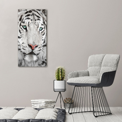 Vertikálny moderný akrylový fotoobraz Biely tiger