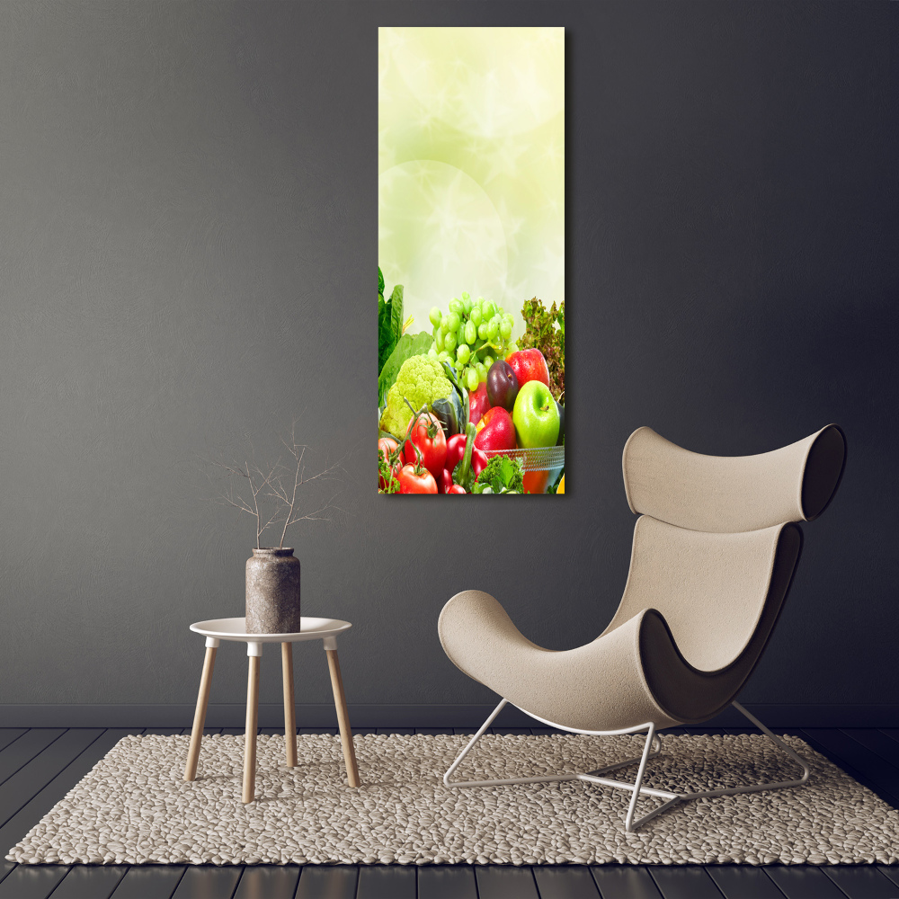 Vertikálny foto obraz akrylové sklo Zelenina a ovocie